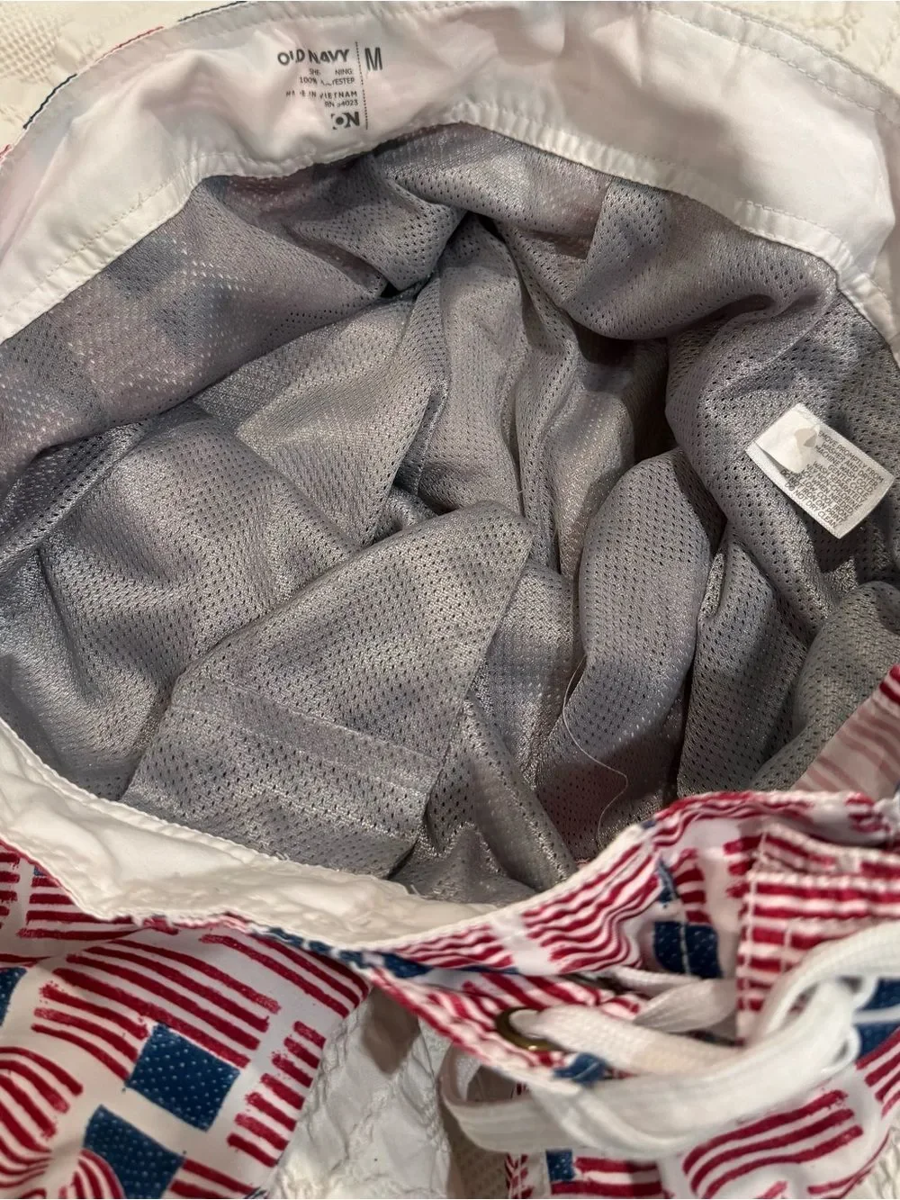 Old Navy Red White Blue Starry Mesh Lined Patriotic Americana Swim Board Shorts